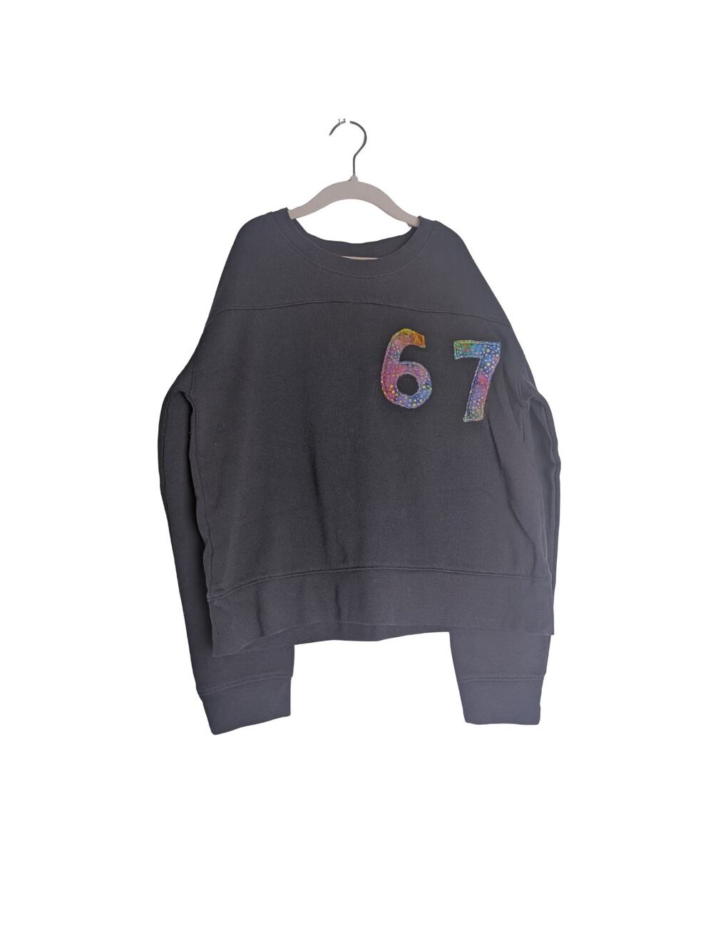 6 7 kids hoodie bubble letter applique youth black sweatshirt rainbow numbers
